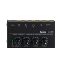 Amplificateur de casque stéréo 4 canaux COKYIS HA400 avec interface métallique 6,35 mm pour équipement audio de studio à domicile, mixeur et moniteur