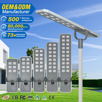 Éclairage routier extérieur à haute luminosité, étanche IP66, 40W 60W 80W 100W 120W, lampadaire solaire LED intégré tout-en-un