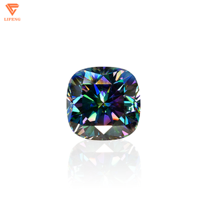 Pietre preziose all'ingrosso pietra di diamante sciolto Moissanite <span class=keywords><strong>arcobaleno</strong></span> <span class=keywords><strong>verde</strong></span> D colore 5mm 6mm 7mm 8mm 9mm 10mm taglio cuscino Moissanite - Product Image 1