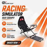 Siège de simulateur de course pliable et réglable GY018-2 avec support de levier de vitesses pour Logitech Thrustmaster PC PS Xbox Gaming