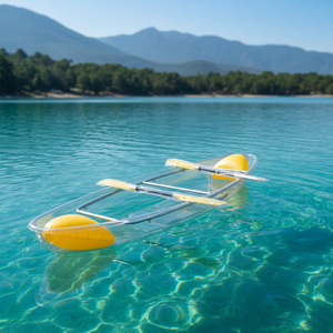 Canoë-kayak transparent pour 2 personnes, bateau en verre transparent pour <span class=keywords><strong>l</strong></span>'océan, matériau PC avec fond transparent pour <span class=keywords><strong>la</strong></span> pêche en lacs et rivières - Product Image 2