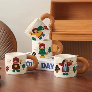 Cartoon Cat Ceramic <b>Mug</b> With <b>Large</b> Handle Microwave Safe For Coffee Tea Drinking - Product Image 3