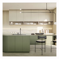 Ensemble de meubles de cuisine modulaires personnalisés, étanches, avec comptoir, en MDF et contreplaqué, pour maison et villa