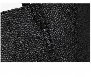 <span class=keywords><strong>Sac</strong></span> fourre-tout décontracté <span class=keywords><strong>noir</strong></span> à double anse en similicuir souple, fermeture ouverte, doublure en coton pour usage quotidien, sacs à main simples - Product Image 3
