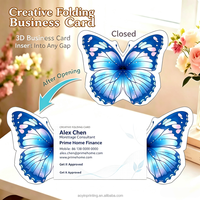 Carte papillon découpée pour invitation promotionnelle de cours de danse et d'école de musique, impression pliante, vente en gros, haute qualité