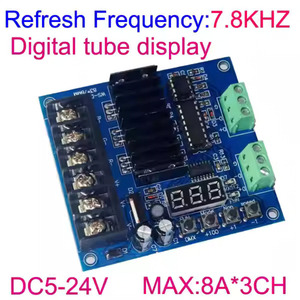 Carte DMX512 JIUAN WS-DMX-D3CH DC5-24V 7.8KHZ 1 Groupe pour Bande LED, Décodeur DMX512 3 Canaux RGB pour Éclairage <span class=keywords><strong>de</strong></span> Bande LED RGB - Product Image 2