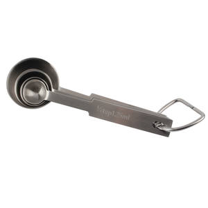 Ensemble professionnel de 4 cuillères doseuses en acier inoxydable pour la pâtisserie et la cuisine avec anneau en D - Product Image 3