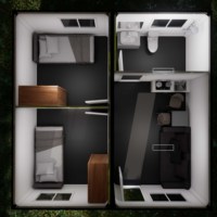 Kits de maisons préfabriquées modernes en acier durable, type conteneur, avec chambre, pour appartement ou dortoir