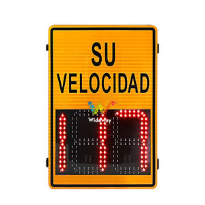 Портативный Солнечный светодиодный Радар для обнаружения скорости транспортного средства в заводских зонах, указатели ограничения скорости с настраиваемым текстом - Product Image 1