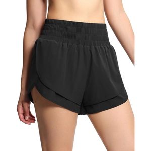 Shorts de sport pour femmes FOXA à taille haute, séchage rapide, avec doublure en mesh et poche zippée - Product Image 4