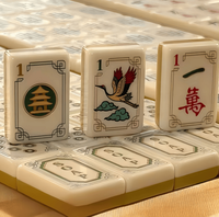 Juego de Mahjong de Lujo Personalizado con 160 Fichas de Acrílico Grabadas, Diseño Amarillo Cúrcuma, Estilo Americano, Disponible al por Mayor