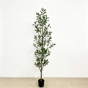 Knock Down Faux Olive Tree Artificial Potted Plant <b>Flat</b> <b>Pack</b> Simulated Olive DIY Assembly For Home Garden Décor - Product Image 2
