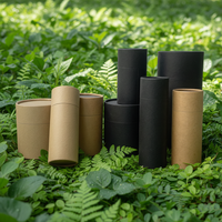 Emballage de tube en papier cosmétique de luxe personnalisé, cylindre écologique en kraft, boîte ronde pour déodorant et soins de la peau avec impression de logo