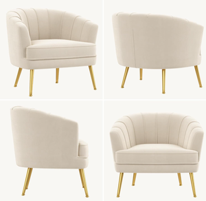 Sillón de terciopelo capitoné con otomana, sofá individual tapizado para sala de estar, dormitorio, oficina, ocio, hogar, comedor, muebles - Product Image 2
