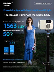 ไฟเติมสำหรับกล้องถ่ายภาพกลางแจ้ง Aimon Amarn Ace 25W ปรับอุณหภูมิสีได้ เหมาะสำหรับถ่ายภาพกลางคืน ภาพบุคคล และใช้งานได้ยาวนาน - Product Image 2