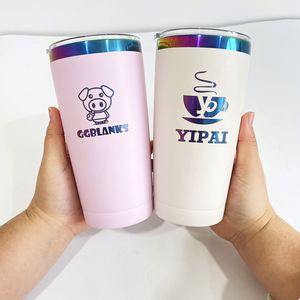 12Pack Logo Custom Laser Engraved Colorful Powder Coated Rainbow Plated 20Oz Stainless Steel Car Mugs Water <b>Bottle</b> - Product Image 2