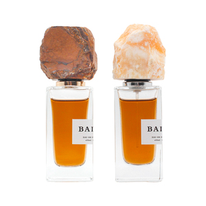 Custom square modern empty perfume spray <b>bottle</b> 30ml 50ml 100ml Glass Perfume <b>Bottle</b> with Colored Stone Cap - Product Image 1