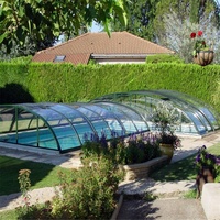 Neu im Sortiment: Einziehbares Dach für Oberirdische Schwimmbecken, Garten-Iglu-Kuppel, Geodätische Runde Outdoor-Schwimmbadabdeckungen