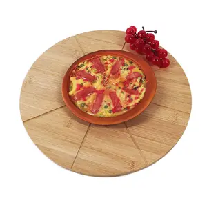 12 Inch Round Cutting Steak Board Pizza Peel Charcuterie Board Pizza Paddle Bamboo Pizza Board With Cutting Line For Shop