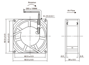 Kipas aksial AC, 92x92x38mm 220V/230V AC dengan 2 bantalan bola 92mm AC kipas pendingin aksial 9238 kipas AC untuk peralatan industri - Product Image 6