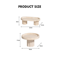 SAIDKOCC Plateau décoratif en marbre naturel pour Table basse Comptoir de cuisine Plateau fourre-tout en travertin pour bougies de parfum Bijoux