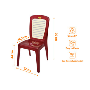 Chaise de salle à manger moderne multicolore en plastique, hauteur 90 cm, en PP vierge, écologique, empilable, imperméable, facile à nettoyer, pour la maison et le bureau - Product Image 1