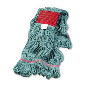 Boardwalk 503GNEA Super Loop Wet <b>Mop</b> Head Large Green Rectangle <b>Microfiber</b> Cotton/Synthetic Material - Product Image 2