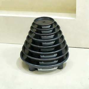 Soucoupe de pot de fleurs extra large blanche n° 5, circulaire, avec réservoir d'eau, en plastique PP double couche, robuste - Product Image 2