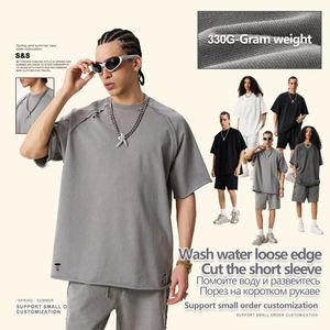 Popular ácido lavado camisetas hombres alta calidad Vintage desgastado algodón de gran tamaño envío rápido mejor para marca única - Product Image 2