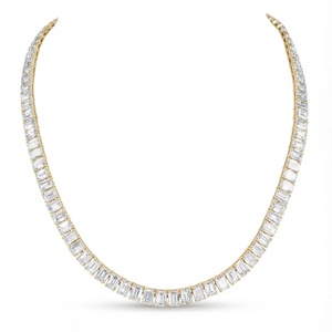 สร้อยคอเทนนิสทรงมรกต 50 กะรัต สีธรรมชาติ EF รับรองโดย GIA เครื่องประดับหรูหราสำหรับงานแต่งงานของผู้หญิง - Product Image 2