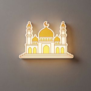 Lámpara <span class=keywords><strong>de</strong></span> <span class=keywords><strong>Noche</strong></span> Recargable con Diseño <span class=keywords><strong>de</strong></span> <span class=keywords><strong>Mezquita</strong></span> Impresa en 3D, Sensor <span class=keywords><strong>de</strong></span> Movimiento Inteligente, LED Inalámbrico, Decoración Islámica para Ramadán, Lámpara <span class=keywords><strong>de</strong></span> Pared, Regalo - Product Image 3