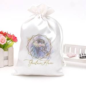 2700353 özel saten ipek hediye saç peruk çantalar depolama için seyahat tekstil ambalaj için İpli ile kese saç aksesuarları - Product Image 4