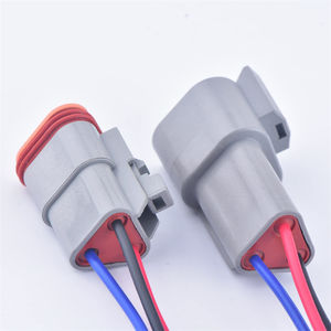 Ensamblaje de arnés de cables eléctricos automotriz personalizado con conectores Deutsch <span class=keywords><strong>DT</strong></span>/AT Series de 3 pines, 16AWG - Product Image 2