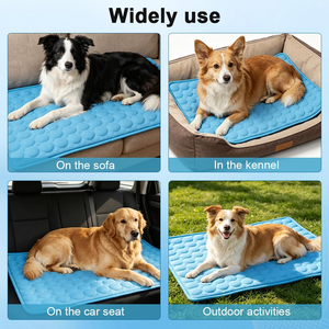 Tapis rafraîchissant moderne pour chien en soie glacée, en fibre de PVC et silicone imprimé, respirant, antidérapant et anti-morsure, pour une sensation de fraîcheur estivale - Product Image 3