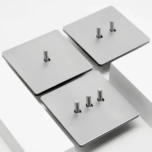 Panel de Interruptor de Palanca Retro para Luz de Pared, de 1 a 4 Módulos y 2 Vías, Estándar Europeo, Acero Inoxidable Cepillado Gris Plateado, Toma de Corriente Antigua <span class=keywords><strong>con</strong></span> Carga USB - Product Image 1