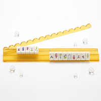 Luxuriöser Magnetischer Kartenschieber Hochwertiger PS Wasserdichter Geometrischer Muster-Mahjong-Ständer 4-teiliges Set Schöne Geschenkoption
