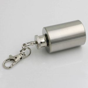 Stainless Steel <b>Mini</b> Flask 1 Oz Round Portable Travel Tumbler with Lid Keychain Vacuum Insulated Spill Proof Leak-Proof - Product Image 3