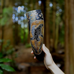 Corne à boire naturelle Viking de haute qualité polie écologique en corne de buffle Design animal - Product Image 1