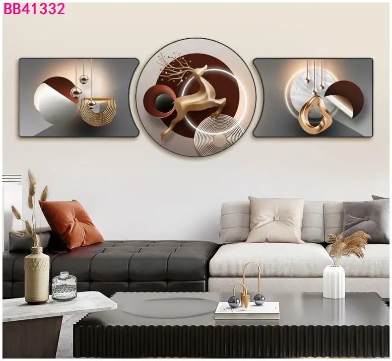 Most Popular Design Decorative Paintings Custom Abstract 3D Effect Art Printing Crystal Porcelain Painting