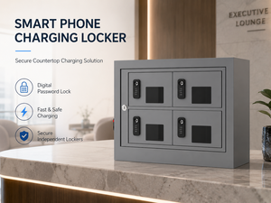 Casillero de Carga para Teléfonos Inteligentes de 4 Puertas con Cerradura Digital por Contraseña, Estación de Carga USB-C y Lightning para Mostrador, Ideal para Hoteles, Cafés y Bares - Product Image 2