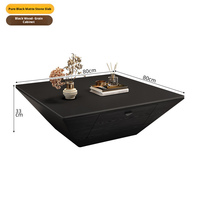 Table basse carrée en ardoise, design minimaliste moderne, triangle inversé, nouvelle collection 2026, petite table à thé pour salon