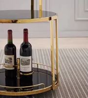 Chariot de bar en acier inoxydable à 3 niveaux, design moderne de luxe, capacité de 10 L, multi-usages, pour la maison, la restauration, l'hôtel, le restaurant, le mariage