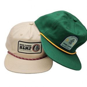 Wholesale <b>Design</b> Logo Embroidered <b>Flat</b> Brim 5 Panels <b>Cap</b> Unstructured Snapback <b>Cap</b> - Product Image 1