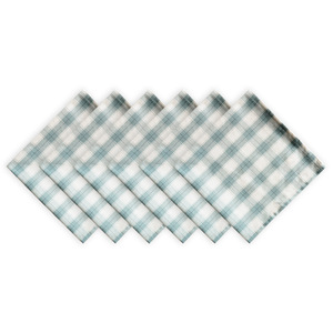 Mantel de Mesa a Cuadros Cuadrados de Algodón Azul Grisáceo Reutilizable para Uso Doméstico - Product Image 4