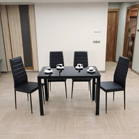 Meubles de salle à manger Table de salle à manger rectangulaire en verre moderne à la mode Pieds en métal Table basse de salle à manger stable