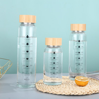 Bouteille d'eau pour fille très vendue, écologique, pour la rentrée scolaire, en verre borosilicate de haute qualité avec couvercle en bambou