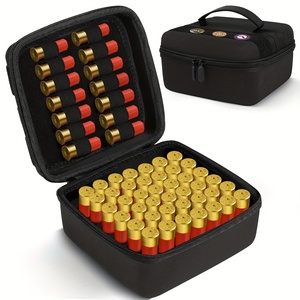 Caja de Almacenamiento de Munición Redonda para 56 Cartuchos, Compatible con Calibres 12GA, 20GA, 16GA, 10GA, 8GA, Funda para Cartuchos, Bolsa para Munición de 9mm - Product Image 1