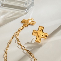 Collier pendentif croix minimaliste de luxe léger européen haut de gamme Gaovo, en acier inoxydable martelé, bijou de niche, cadeau