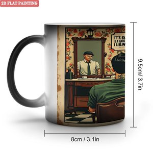 Heat Sensitive Color Changing <b>Ceramic</b> <b>Mug</b> 11oz Frosted Black Blank Cup For Coffee Tea - Product Image 1