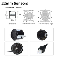 12V 4 couleurs Kit de capteurs de stationnement de voiture Affichage LED 22mm 4 rétroéclairage Radar de recul Système de surveillance pour